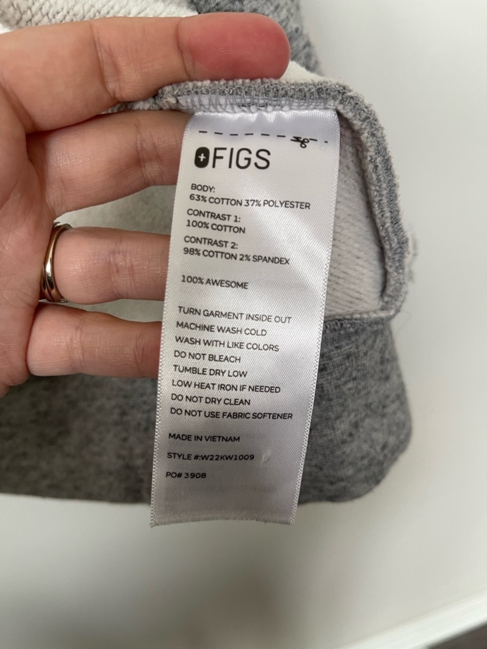 FIGS | On Shift Full-Zip Hoodie Heather Gray Pockets Medical Hospital Nurse - Picture 4 of 6